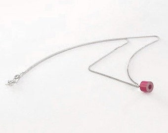 Color Pencil Necklace In Lip Stick, Pencil Jewelry Handmade In The UK By Huiyi Tan