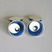 sterling silver and enamel cufflink, one-of-a-kind, handmade in England