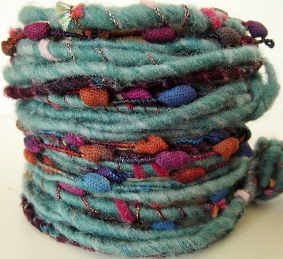 Handspun Art Yarn..Jewel Box Series No4..14 yds