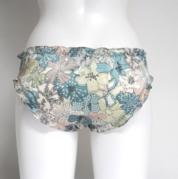 Silk Satin Liberty Print Underwear 'Bloom' Ruffle