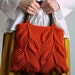 Forever Autumn - handknit leafy purse \/ handbag in burnt orange \/ eco-fashion