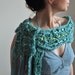 15% OFF - Aphrodite's Scarf - OOAK handknit fringe scarf / scarflette / shawl in aqua shades