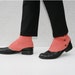 salmon pink suede spats