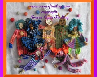 PDF Pattern for delightful dolls woven with all 6 sticks of the stick weaving loom.
