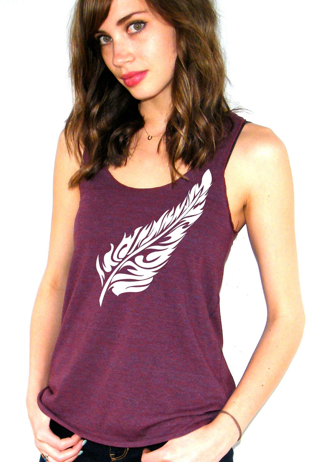 Womens Feather Tank Top Flow Feather American Apparel