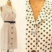S A L E 50s Dress Large / 1950s Cotton Dress / Polka Dot Party Dress