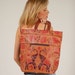 Vintage 70s ELEPHANT Handbag Tooled LEATHER Boho Tote w/ Floral Print