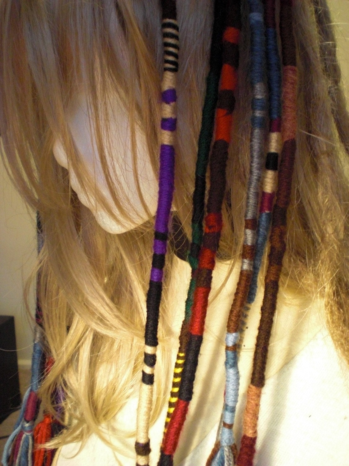 Any Colors Custom Yarn Hair Wrap Long 40 50 Striped by mraur