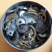 Featured - Vintage WATCH PARTS gears in a vintage parts tin- Steampunk parts - B48 Listing is for all the watch parts seen in photos