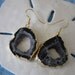 Geode Earrings, Agate Slice Druzy Gold 4