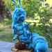 The Blue Caterpillar in Alice's Wonderland w his Hookah OOAK Needle felted Artist Doll by Stevi T.