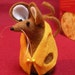 Felt Mouse in Cheese Vest soft sculpture decoration ornament