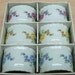 vintage Shafford porcelain napkin ring set of 6 2 0f each color blue red yellow flowers treasury item