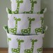NEW Fabric Organizer Basket Storage Container Bin - Set of 3 - Giraffes Green/White
