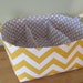 NEW Fabric Diaper Caddy - Fabric organizer storage bin basket - Perfect for your nursery - Yellow Zig Zag