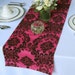 Victorian Hot pink and Black Flocked Damask Taffeta Table Runner - only 3 left in stock 108"x13"