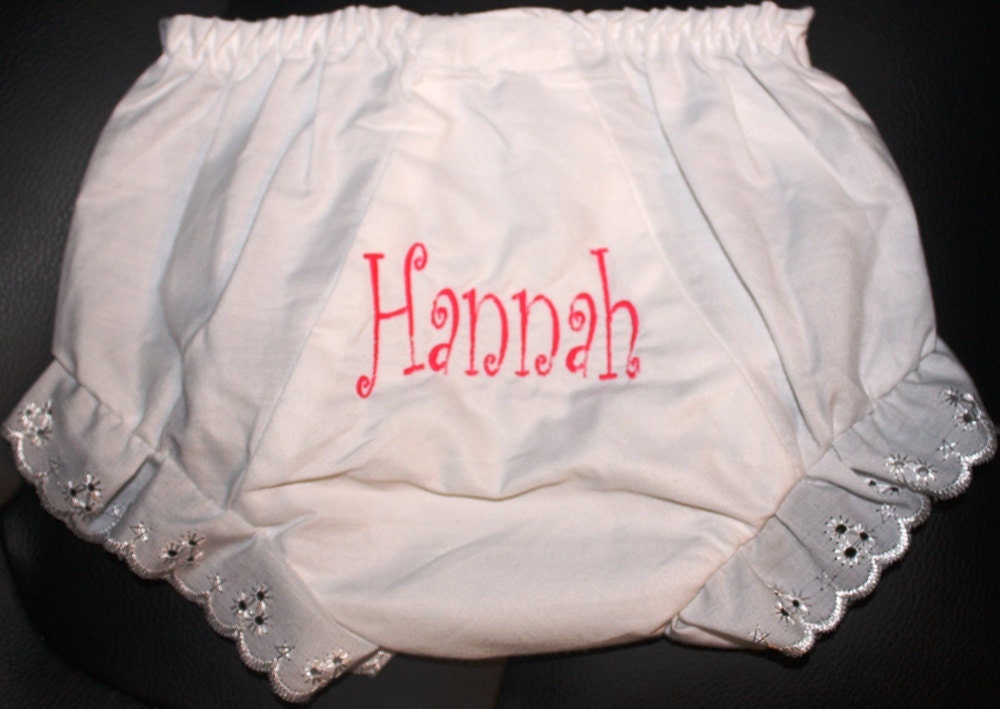 Embroidered Baby Bloomers Personalized with name by Babies2Bowwows
