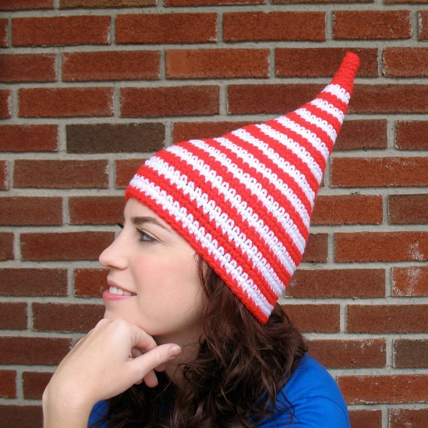 Candy Cane Hat Red and White Stripes Whoville Elf