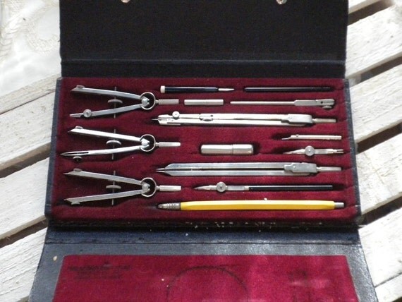 Vintage Mechanical Drafting Set by beautifulliving on Etsy