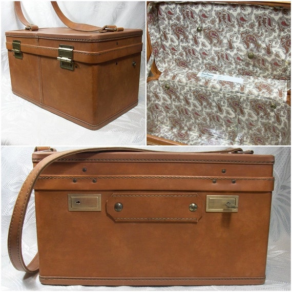 Vintage Train Case Hartmann Luggage Tote Carry All Brown