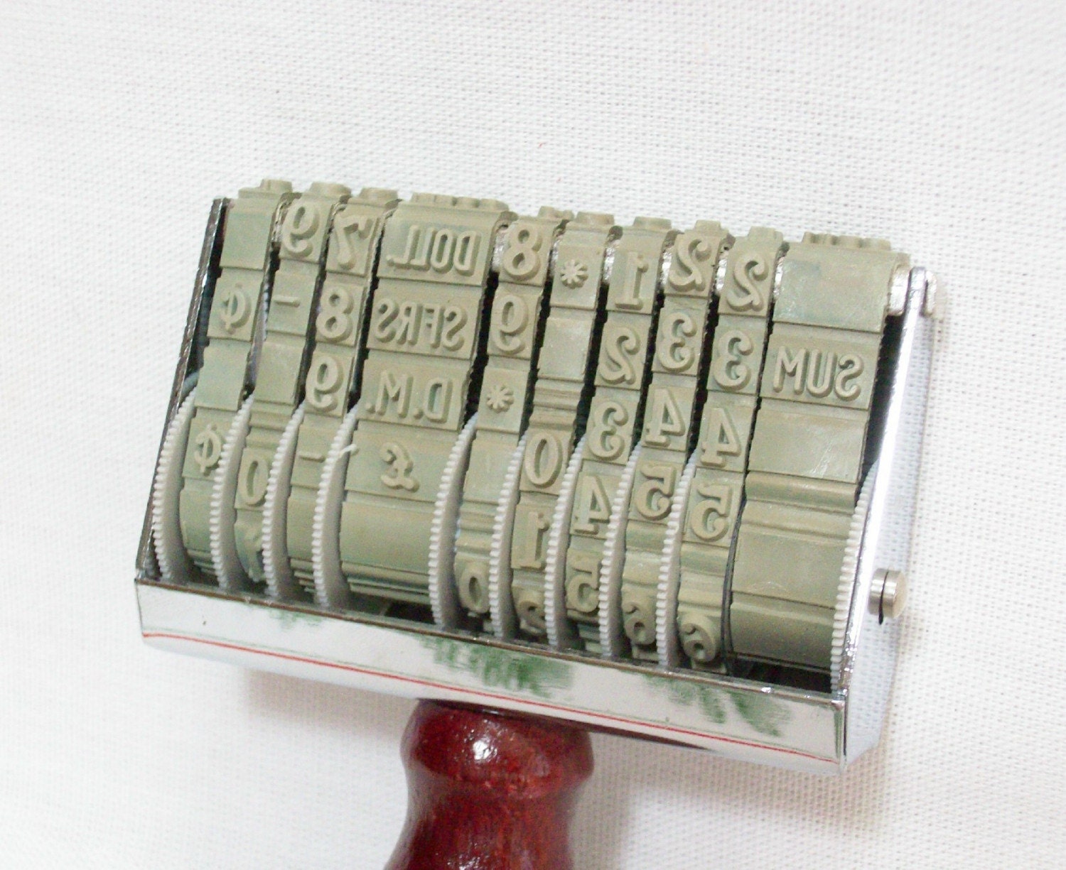 Money Numbers Adjustable Wheel Rubber Stamp