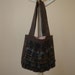 Suiting fabric tote with flannel ruffles handbag SALE