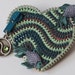 Tattoo Style Fish - Sea Green and Blue Vintage Zipper Lapel Pin