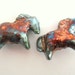 Raku Fired Clay Indian Pony Horse Beads - Set of 2