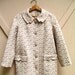 vintage Floral Print Double Knit Polyester Coat
