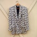 80s vintage Anne Klein Floral Print Silk Blazer