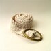 vintage Ivory White Woven Cotton Cinch Belt
