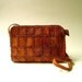 Boho vintage Distressed Saddle Brown Leather Patchwork Purse