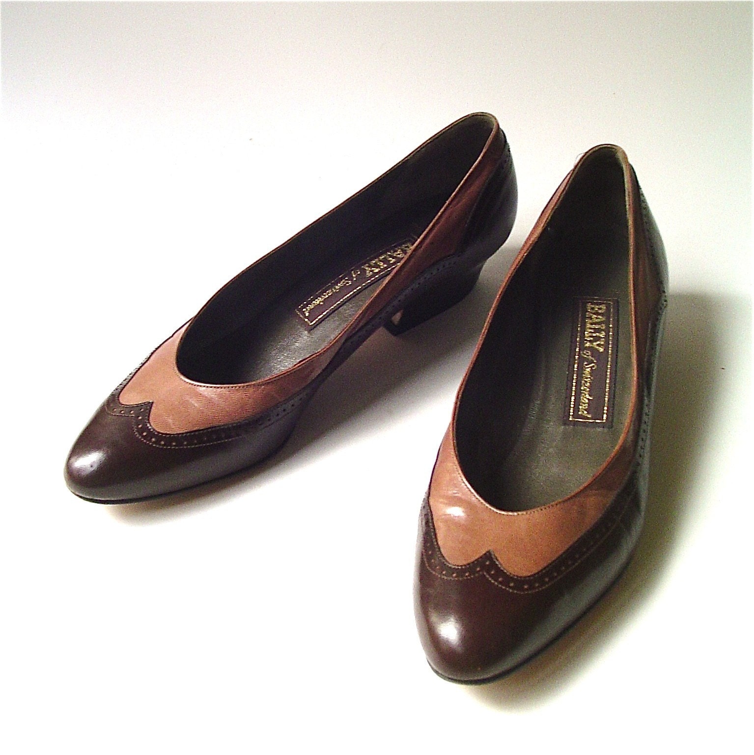 vintage Bally Two Tone Leather Spectator Shoes