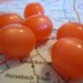 Vintage Tangerine 18x16mm Moonglow Lucite Beads - emg48