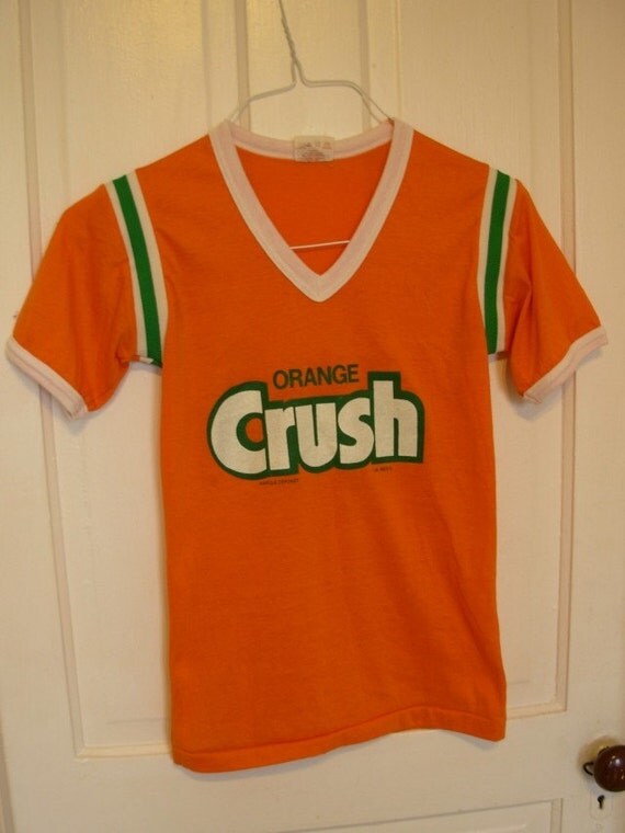 Vintage Orange Crush Ringer TShirt FREE US SHIPPING