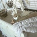 Burlap Table or Buffet Runner with Ruffles in Shabby Chic Style