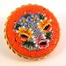 Mosaic Tangerine Floral Brooch Made in Italy. Orange blue Yellow Green vintage Pin