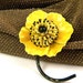 Vintage Yellow Enamel Flower Pin