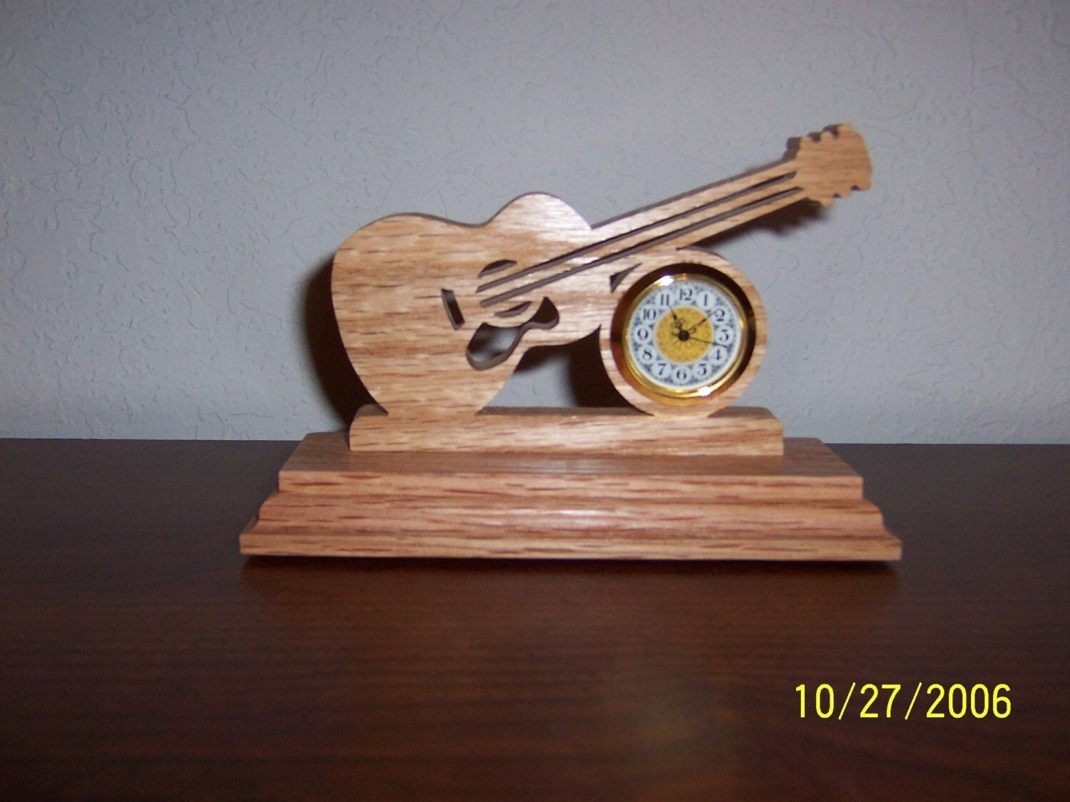 Guitar desk clock by wfwoodworks on Etsy