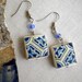 Portugal Tile Replica Earrings BLUE (see photo of actual Facade) WATERPROOF - 305