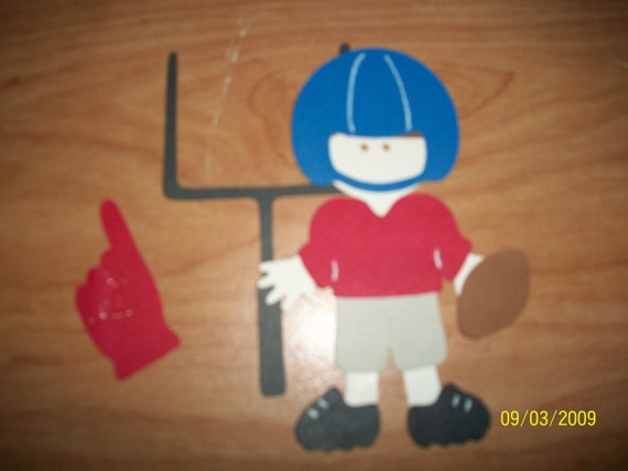 Football player paper doll die cut