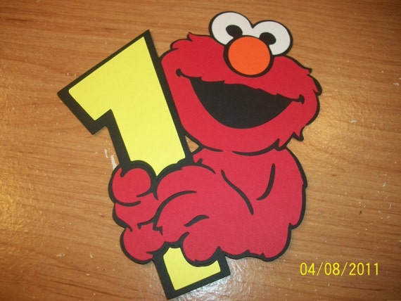 elmo holding a number one