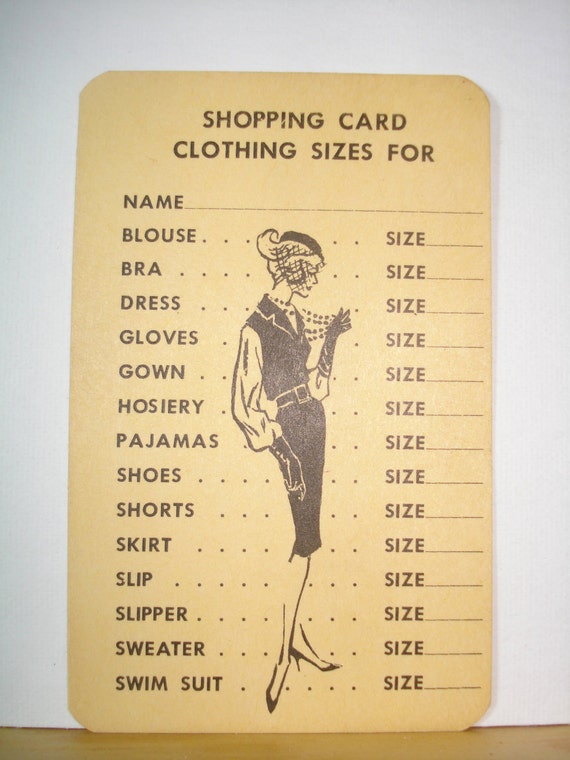 Vintage May D&F Handy Size chart for your pocketbook or wallet