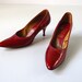 vintage Stiletto Shoes / 60s Stiletto Shoes / Red / Size 6