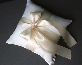 Romantic Satin Ring Bearer Pillow...You Choose the Colors...Buy One Get One Half Off...shown in white and ivory