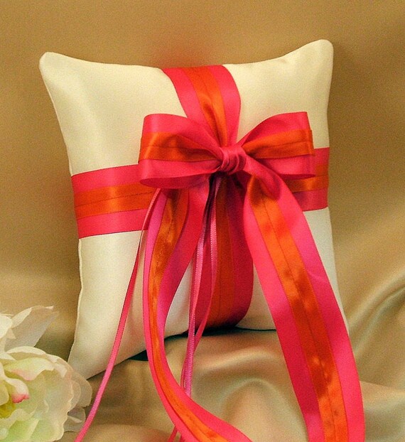 Romantic Satin Ring Bearer Pillow...You Choose the