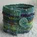 Handwoven Cuff Fabric Bracelet, Forest Glen, with Handmade Button, Free Shipping