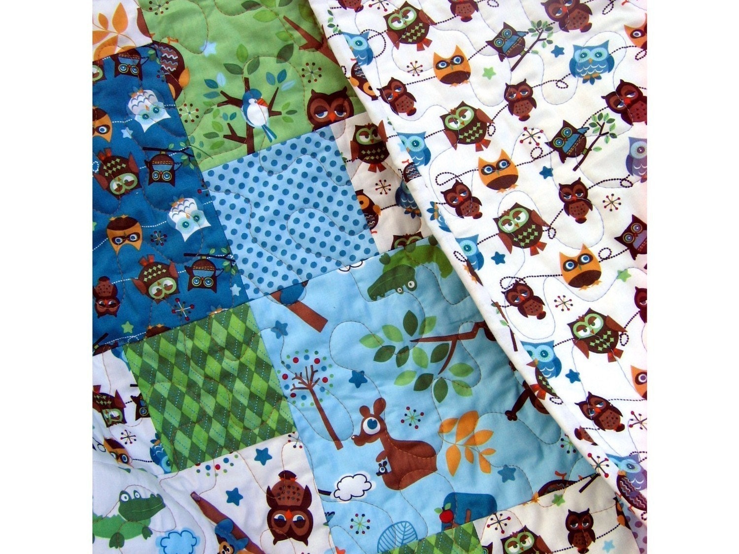 BABY BOY QUILT KIT Hooty Hoot by Doohikey Designs for Riley