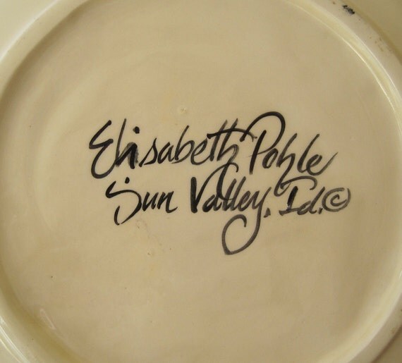 Vintage Hand Painted Decorative Plate Black and White Rooster