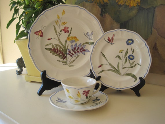 JOHN Vintage Dinnerware 6 Place Settings 24 Pieces French Longchamp ...